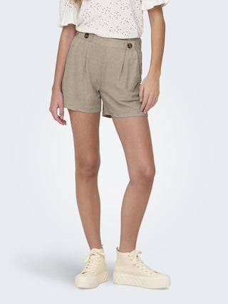 JDY Ladies Birdie Geggo Elasticated Waist Regular Fit Shorts-GREY
