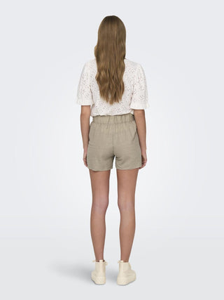 JDY Ladies Birdie Geggo Elasticated Waist Regular Fit Shorts-GREY