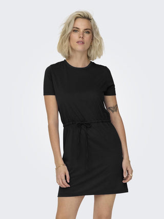JDY Ladies Dalila Regular Fit Short Dress With Adjustable Waist-BLACK