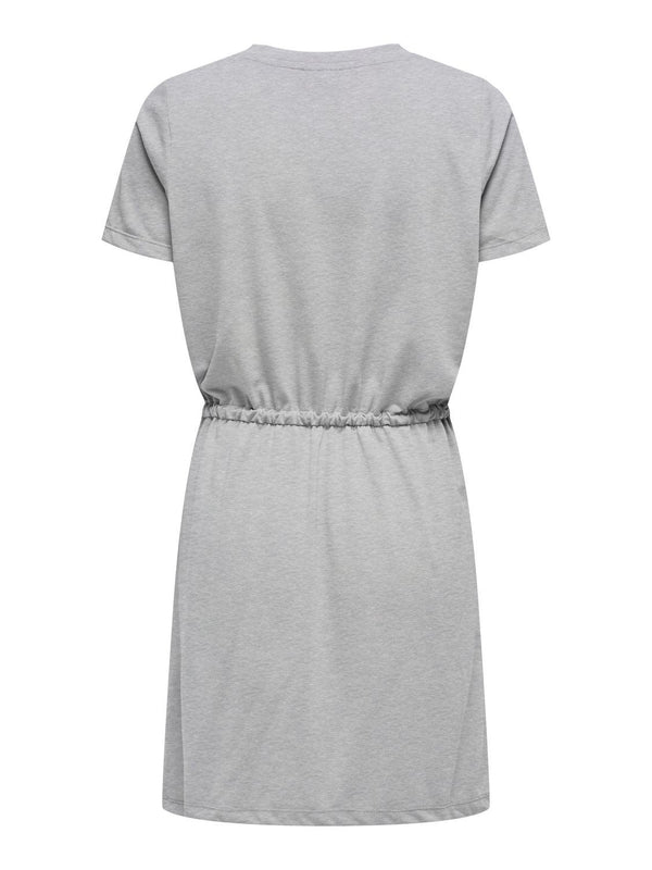 JDY Ladies Dalila Regular Fit Short Dress With Adjustable Waist-LIGHT GREY