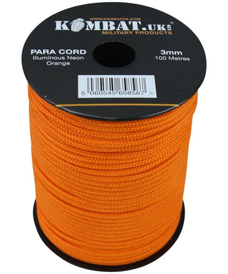 Buy orange Kombat UK Para Cord 3mm x 100m