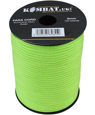Buy neon-green Kombat UK Para Cord 3mm x 100m