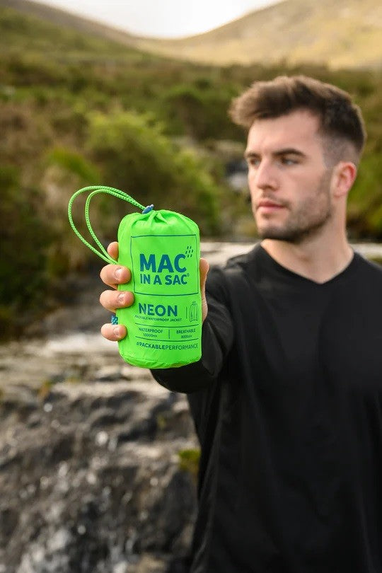 Mac in a Sac Origin Waterproof Jacket | Packable Unisex Rain Jacket | Neon Green