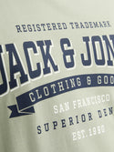 Jack & Jones Mens 100% Cotton Stretch Regular Fit Logo T-Shirt-SAGE