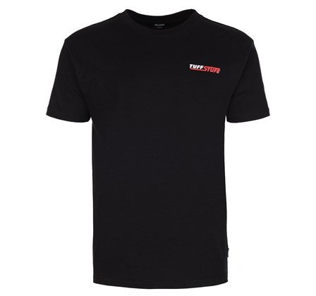 Tuff Stuff Mens Logo 100% Cotton Stretch Regular Fit Work T-shirt-BLACK