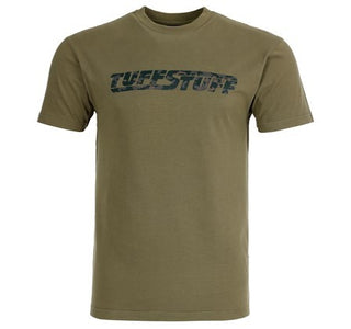 Tuff Stuff Mens Logo 100% Cotton Stretch Regular Fit Work T-shirt-OLIVE