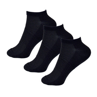 Mens 864 3 Pack Bamboo Black Low Trainer Sock Size 6-11