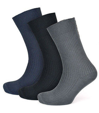 Buy charcoal Tom Franks Mens 613  3 pack Plain Non elastic Ribbed 3 pack Socks 7-11