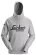 Snickers Men's Logo Work Hoody in grey with Kangaroo Pocket and Thumb Grips – Ideal for Irish Tradesmen

