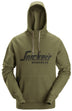 Snickers Men's Logo Work Hoody in Khaki with Kangaroo Pocket and Thumb Grips – Ideal for Irish Tradesmen

