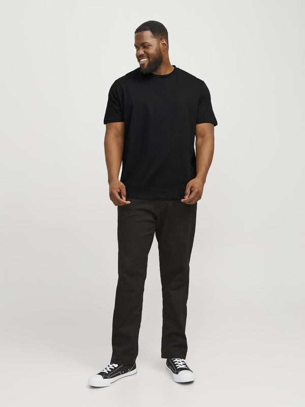Jack & Jones Mens Plus Size Loose Fit Bradley Short Sleeve T-Shirt-BLACK