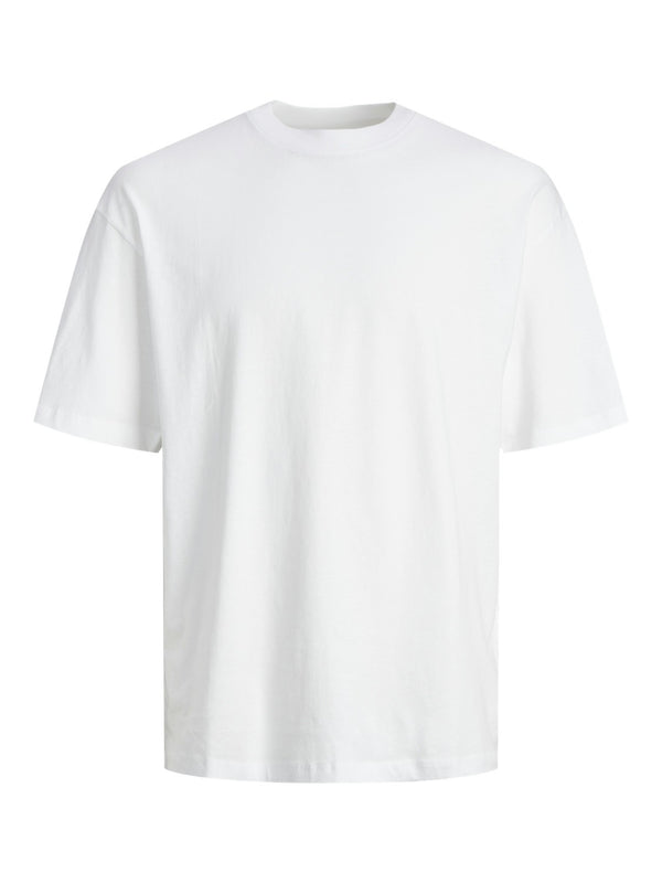 Jack & Jones Mens Plus Size Loose Fit Bradley Short Sleeve T-Shirt-WHITE