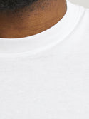 Jack & Jones Mens Plus Size Loose Fit Bradley Short Sleeve T-Shirt-WHITE