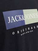 Jack & Jones Mens Fredeiksberg Regular Fit 100% Cotton Tee-BLACK