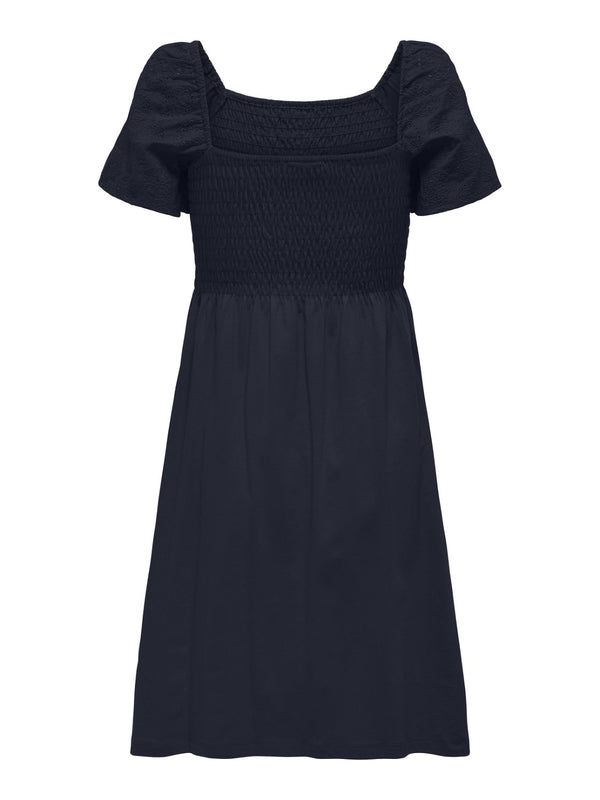 JDY Ladies Stella Short Sleeve 100% Organic Cotton Regular Fit Dress-SKY CAPTAIN
