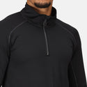 Regatta Men's Printable Core Stretch Half Zip Midlayer Ideal For Work-BLACK