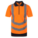 Regatta Men's Hi Vis Short Sleeve Wicking 2 Tone Zip Neck Polo-HIVIZ ORANVY