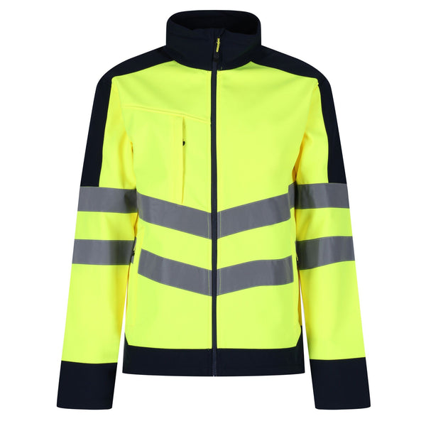 Regatta Men's Hi Vis 3 Layer Reflective Softshell Jacket-HIVIZ YELNVY