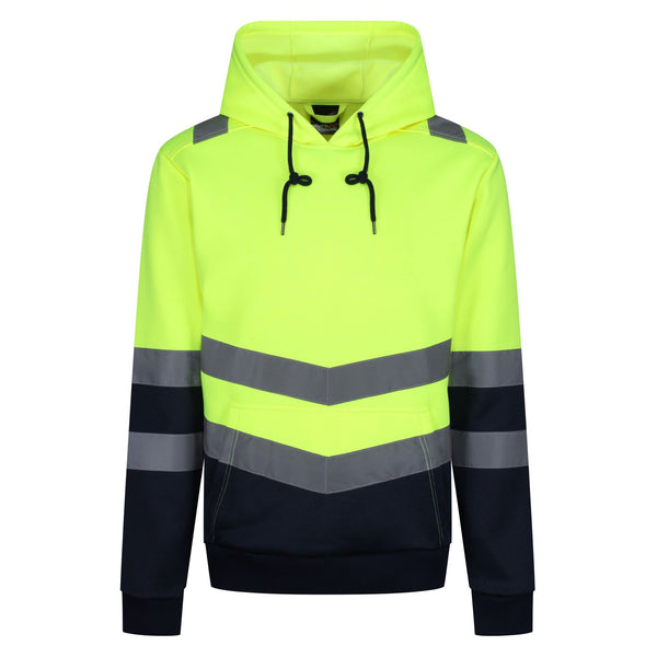 Regatta Men's Hi Vis 2 Tone Overhead Hoody-HIVIZ YELLOW