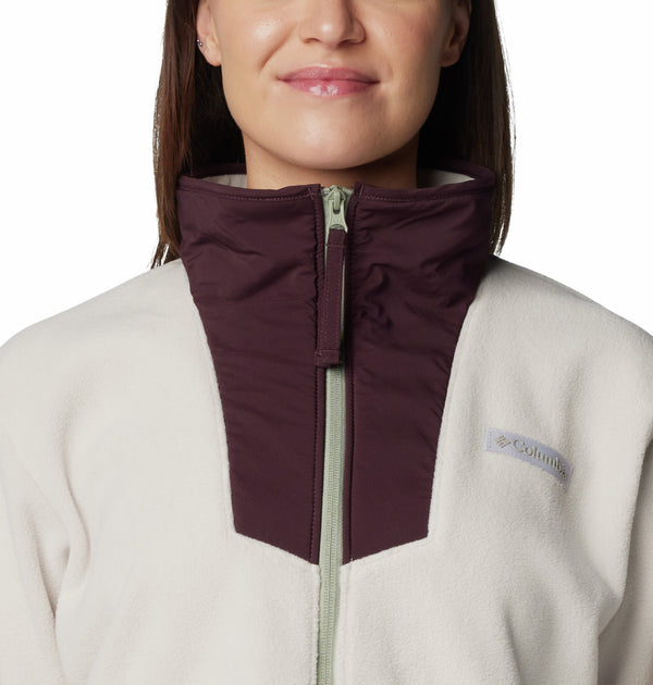 Columbia Ladies Sequoia Grove Cropped 1/2 Zip Overhead Fleece-STONE