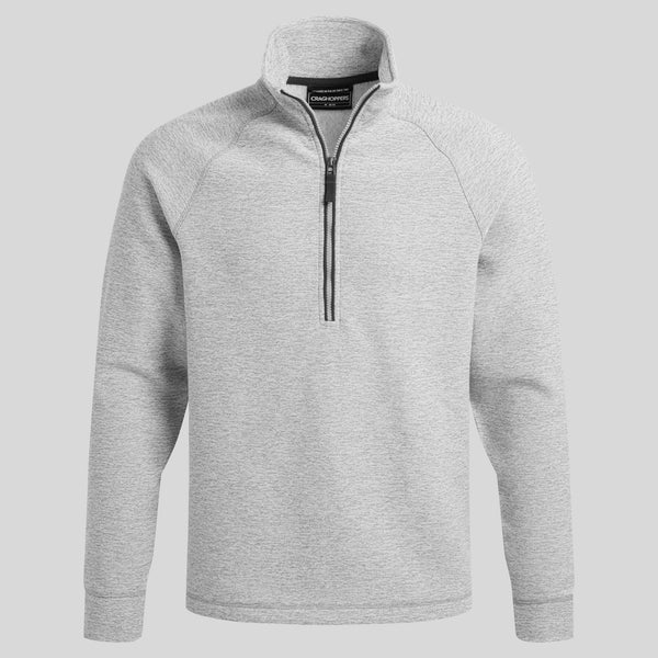 Craghoppers Mens Barn Half Zip Knit Look Fleece-GREY