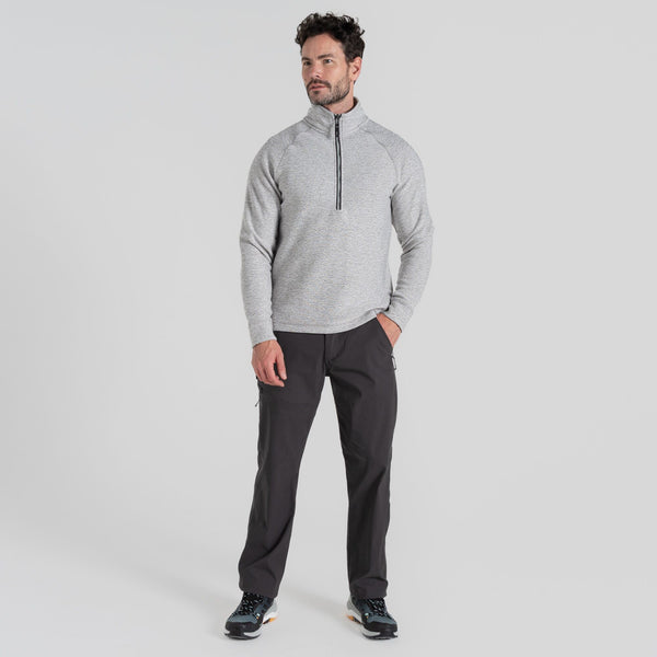 Craghoppers Mens Barn Half Zip Knit Look Fleece-GREY