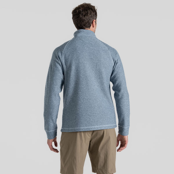 Craghoppers Mens Barn Half Zip Knit Look Fleece-BLUE