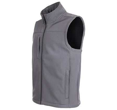 Fort Mens Breckland Windproof Breathable Fleece Lined Softshell Bodywarmer-GREY