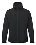 Tuff Stuff Mens Holkham Water Repellant Breathable Windproof Hooded Softshell Work Jacket-BLACK