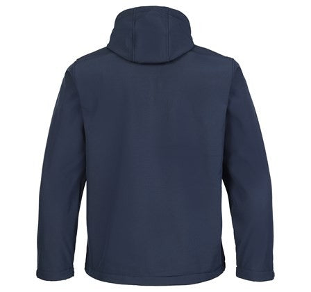 Tuff Stuff Mens Holkham Water Repellant Breathable Windproof Hooded Softshell Work Jacket-NAVY