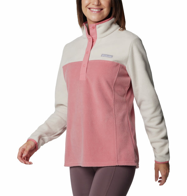 Columbia Ladies Benton Springs 1/2 Snap Pullover Fleece-PINK