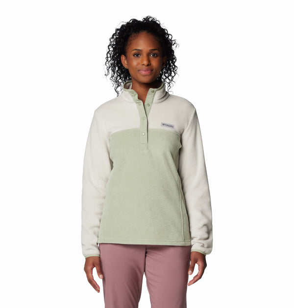 Columbia Ladies Benton Springs 1/2 Snap Pullover Fleece-GREEN