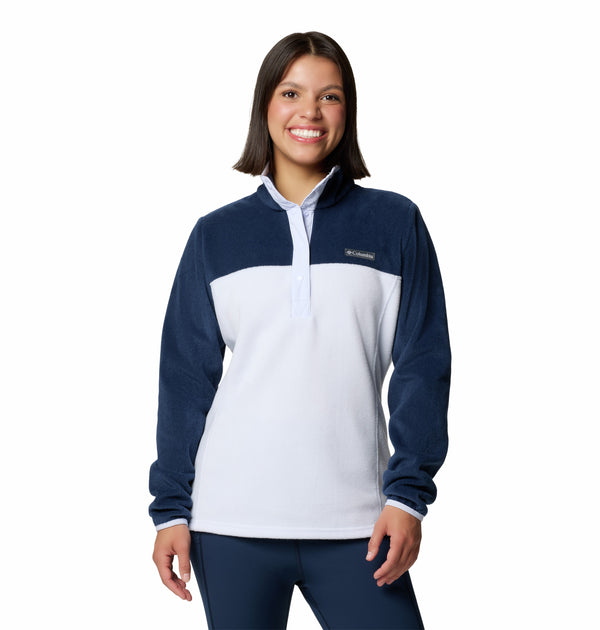 Columbia Ladies Benton Springs 1/2 Snap Pullover Fleece-NAVY