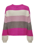 JDY Ladies Badut Long Sleeve knitted Pullover-FUCHSIA