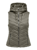 JDY Ladies Ebonie Hooded Bodywarmer-VETIVER