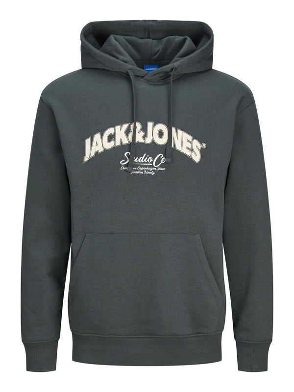 Jack & Jones Mens Bronx Regular Fit Hooded Sweat - FOREST GREEN