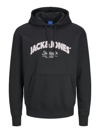 Jack & Jones Mens Bronx Regular Fit Hooded Sweat - BLACK