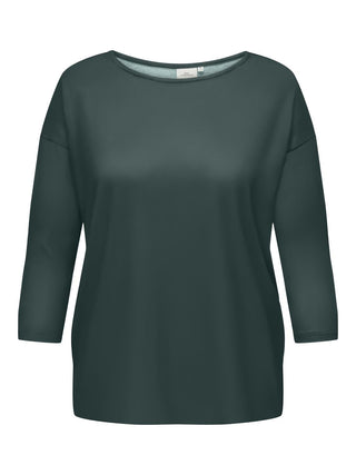 Only Carmakoma Ladies Plus Size Caralba regular Fit 3/4 Top-GREEN