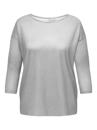 Only Carmakoma Ladies Plus Size Caralba regular Fit 3/4 Top-LT GREY MEL