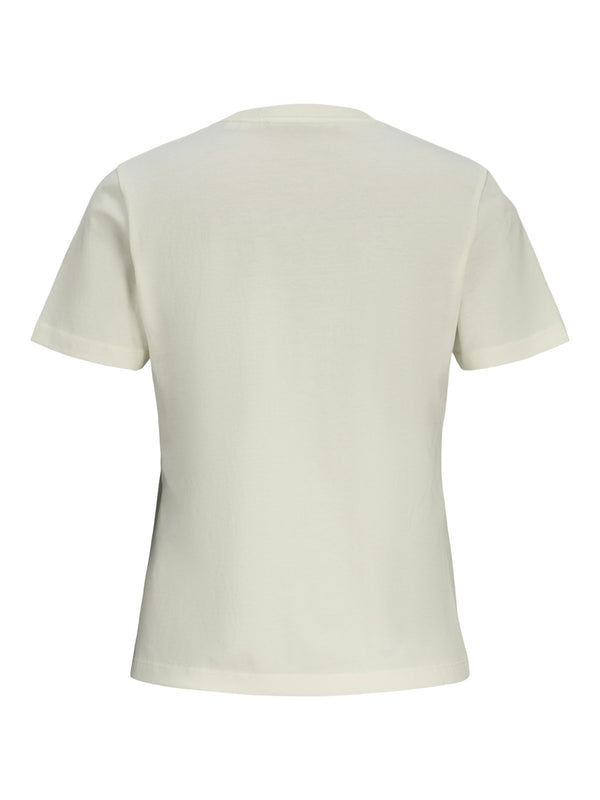 JJXX Ladies Ava 100% Cotton Regular Fit T-Shirt-VANILLA