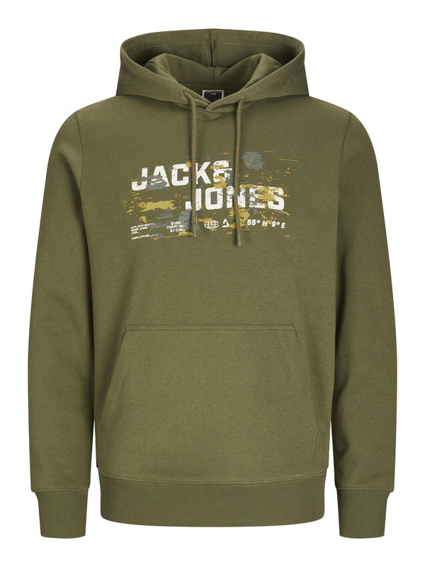 Jack & Jones Mens Regular Fit Outdoor Hoody-CYPRESS GRN