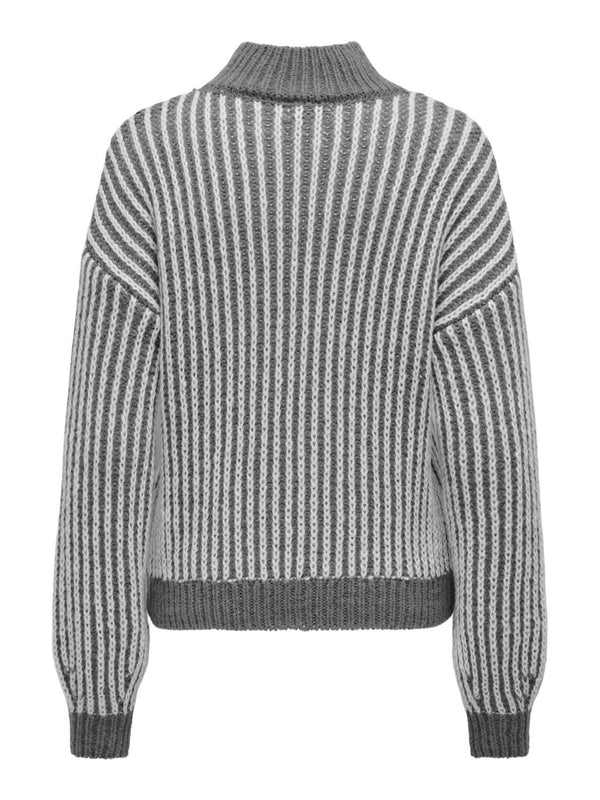 JDY Ladies Ally Striped Pullover-CLOUD