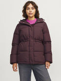 JJXX Ladies World Hooded Puffer Jacket-AUBERGINE