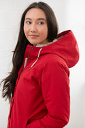 Lighthouse Ladies Waterproof Breathable Windproof Scarlett Mid-hip Coat-RED