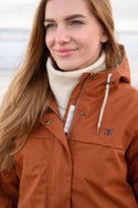 Lighthouse Ladies Waterproof Windproof Breathable Isobel 3/4 Length Coat-RUSTIC BROWN