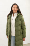 Lighthouse Ladies Relaxed Fit Long Water Repellent Savannah Padded Coat-OLIVE