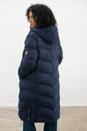 Lighthouse Ladies Relaxed Fit Long Water Repellent Savannah Padded Coat-NAVY