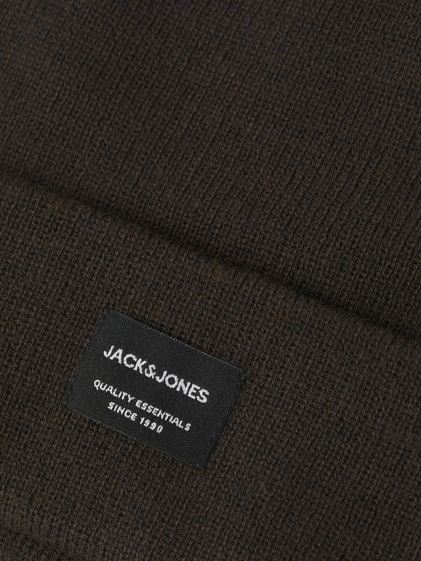 Jack & Jones DNA Beanie Hat-CHOCOLATE