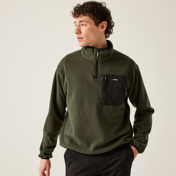 Regatta Mens Frankie Half Zip Fleece-DARK KHAKI