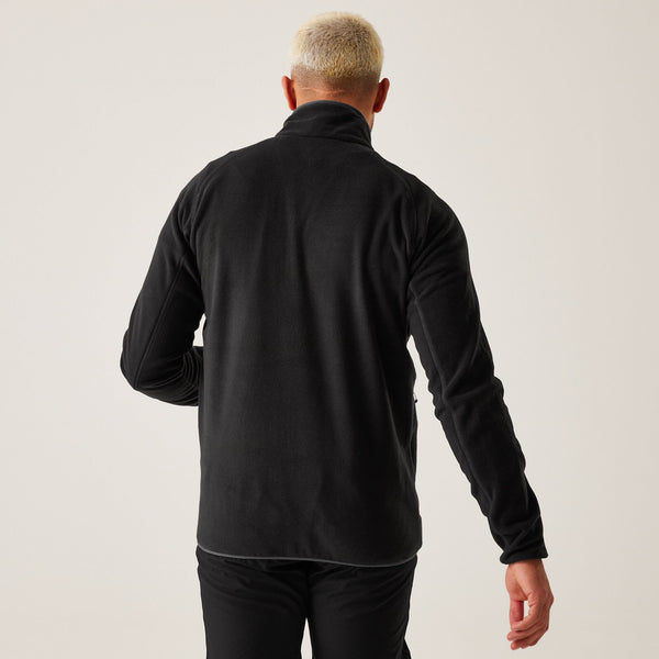 Regatta Mens Hadfield Full Zip Fleece-BLACK